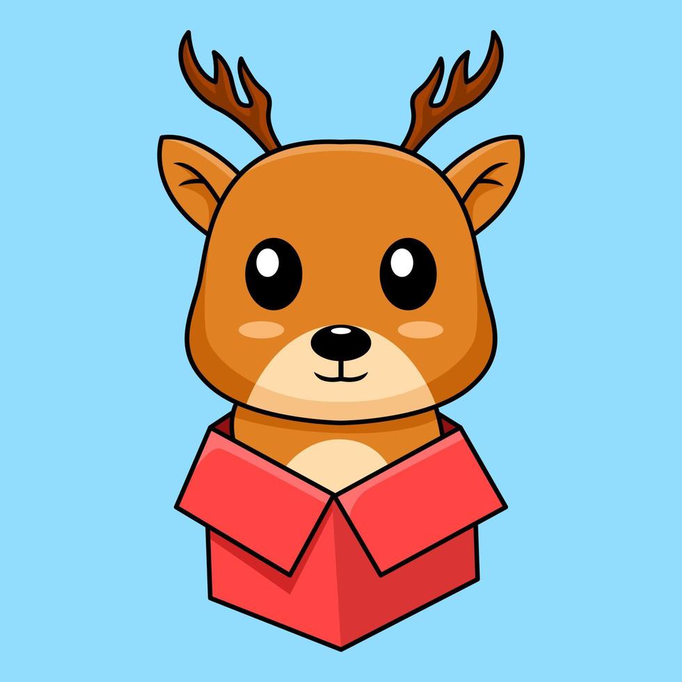 Vector illustration of cute deer cartoon character