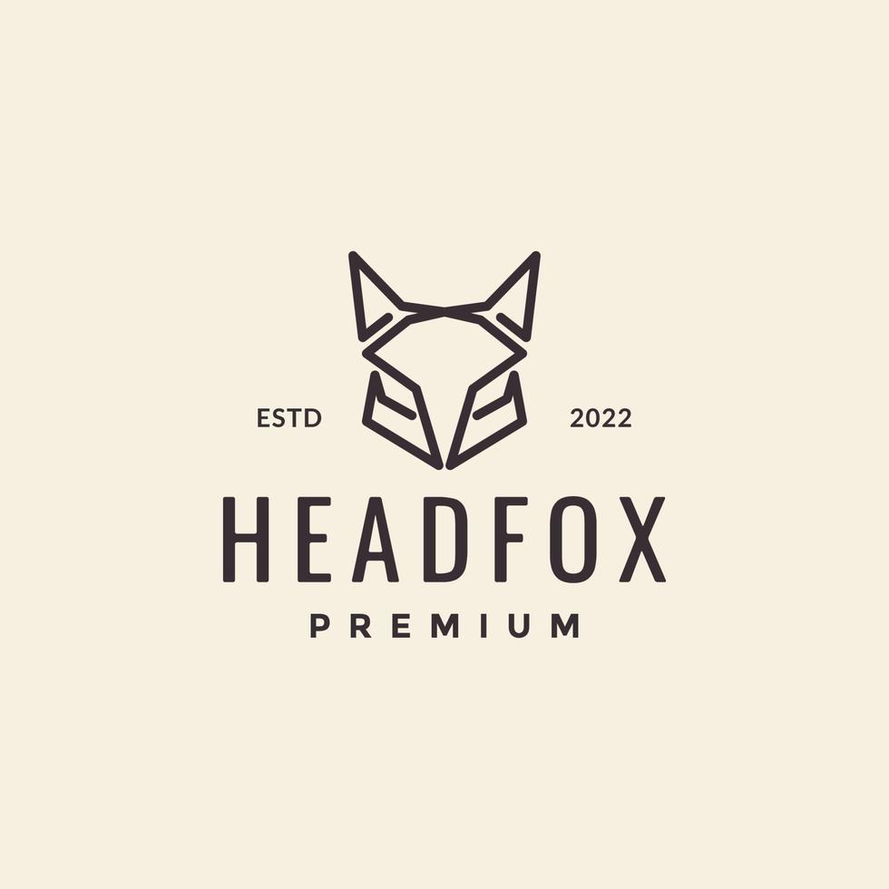 face fox line art hipster logo design vector