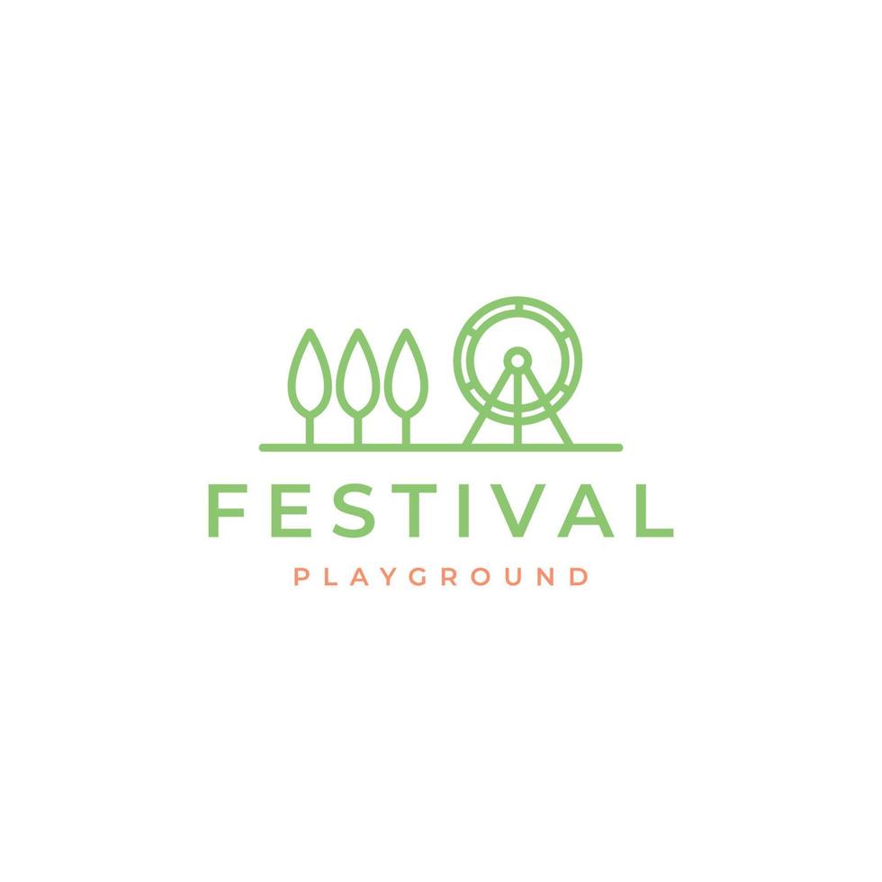 festival de feria con vector de diseño de logotipo de parque