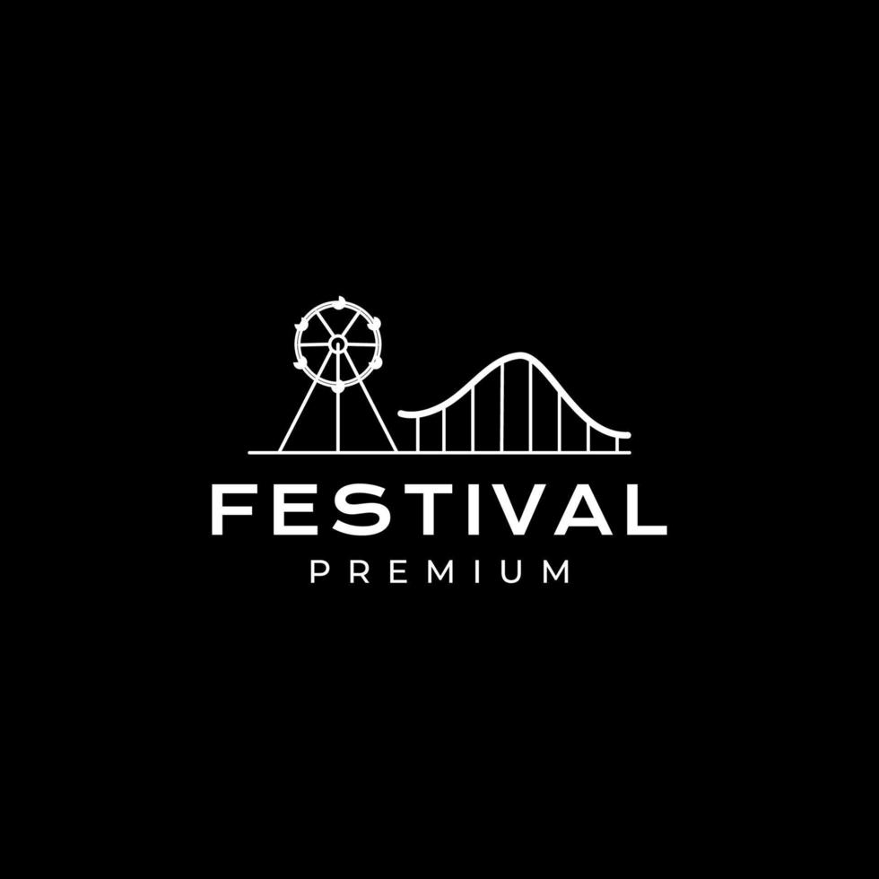 fair festival night logo design vector