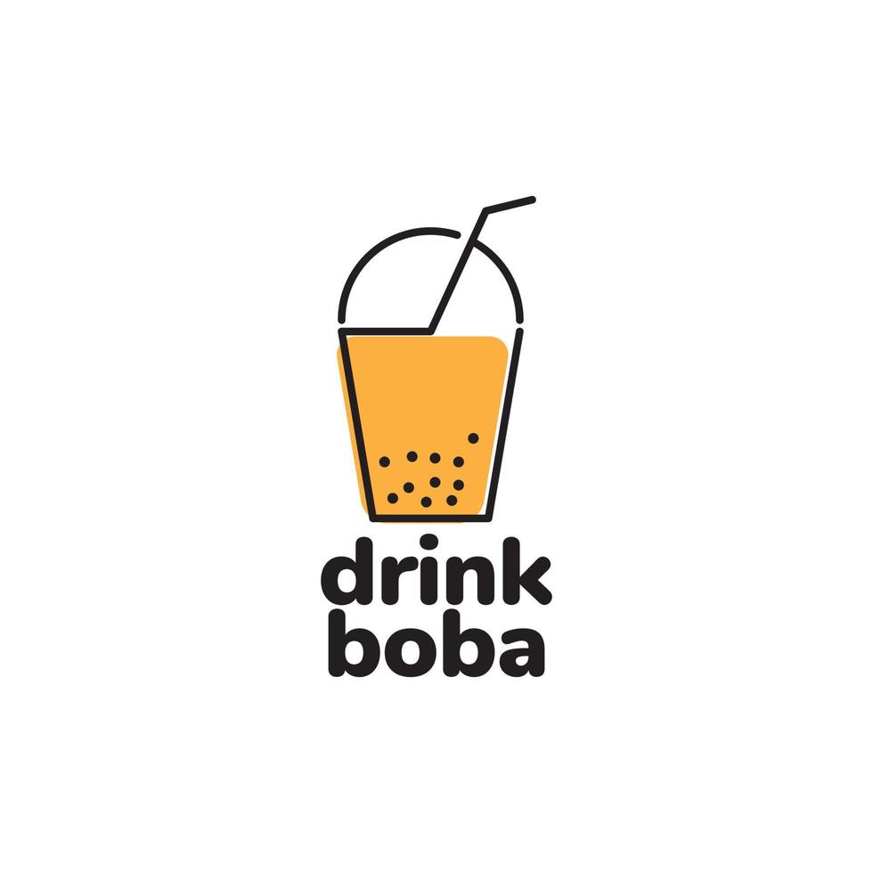 bubble drink boba lines art abstract logo design vector