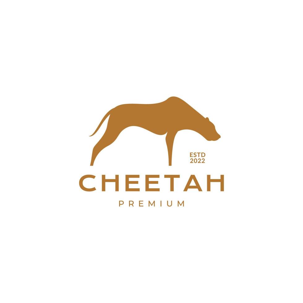 vector de diseño de logotipo limpio de mascota minimalista moderna de guepardo animal