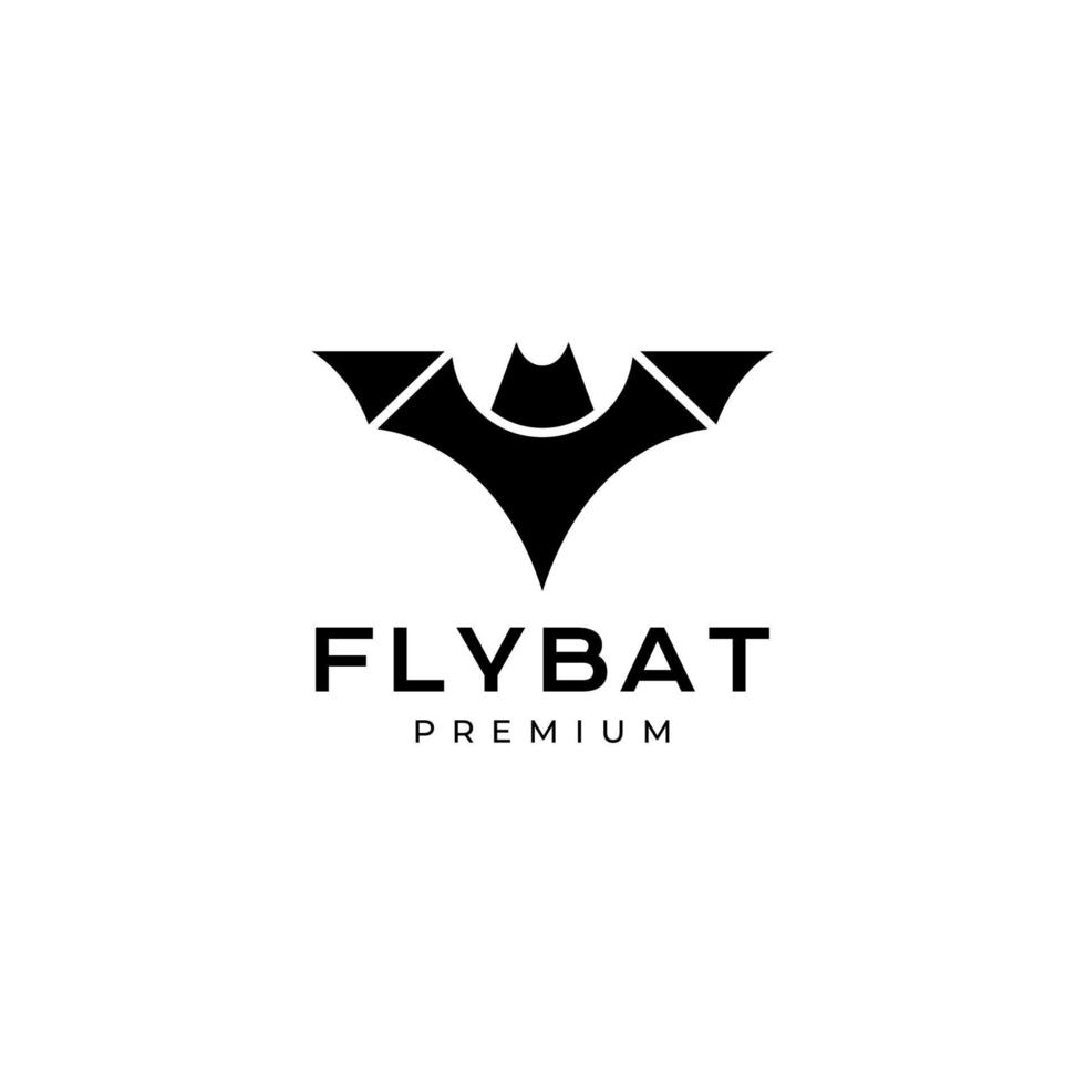 flying bat modern geometric logo design vector