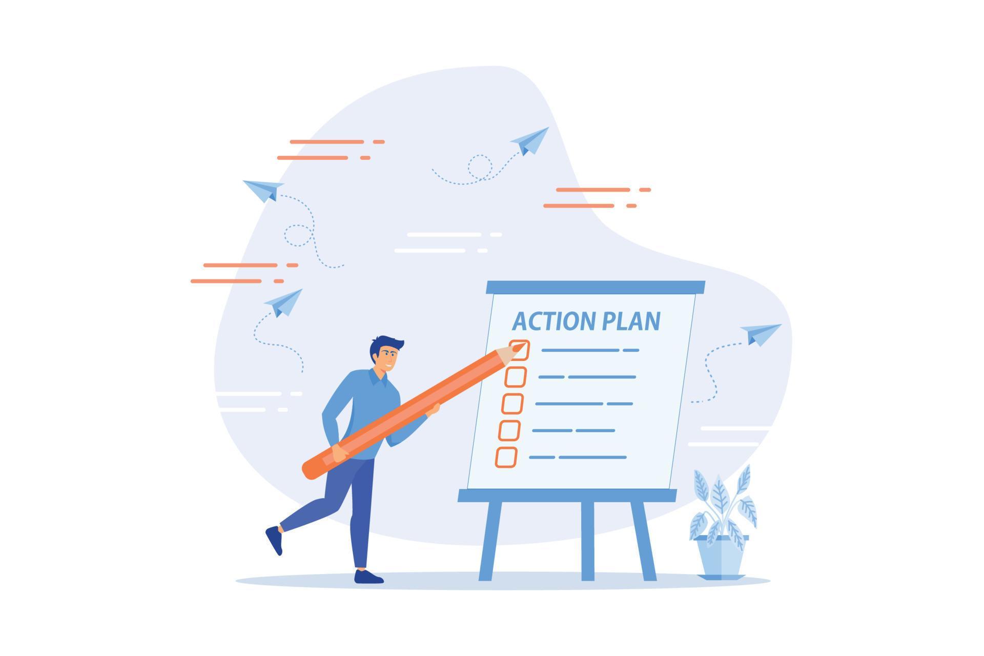 Action plan step by step checklist to progress and finish project ...