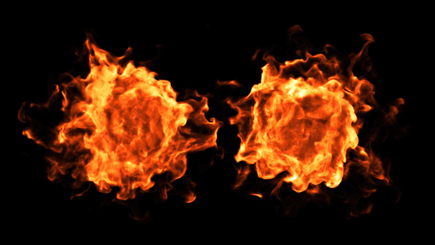 Fire Design on Black Background. Close-up. photo