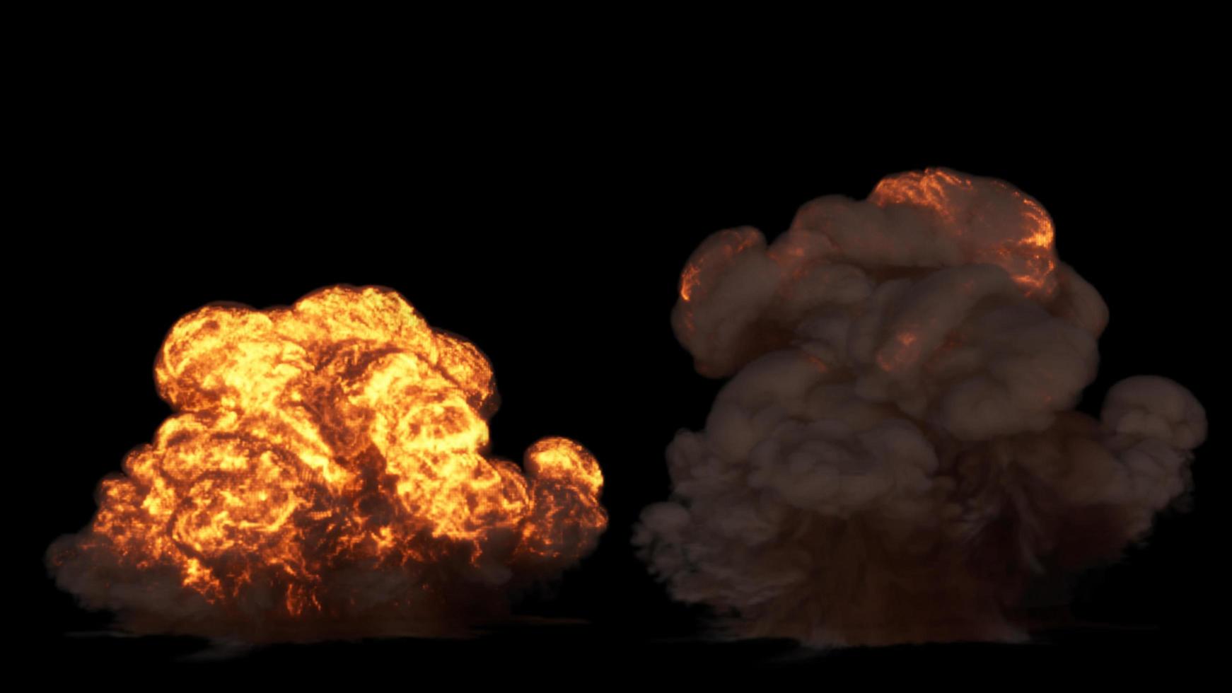 Bomb Explosion on Black Background photo