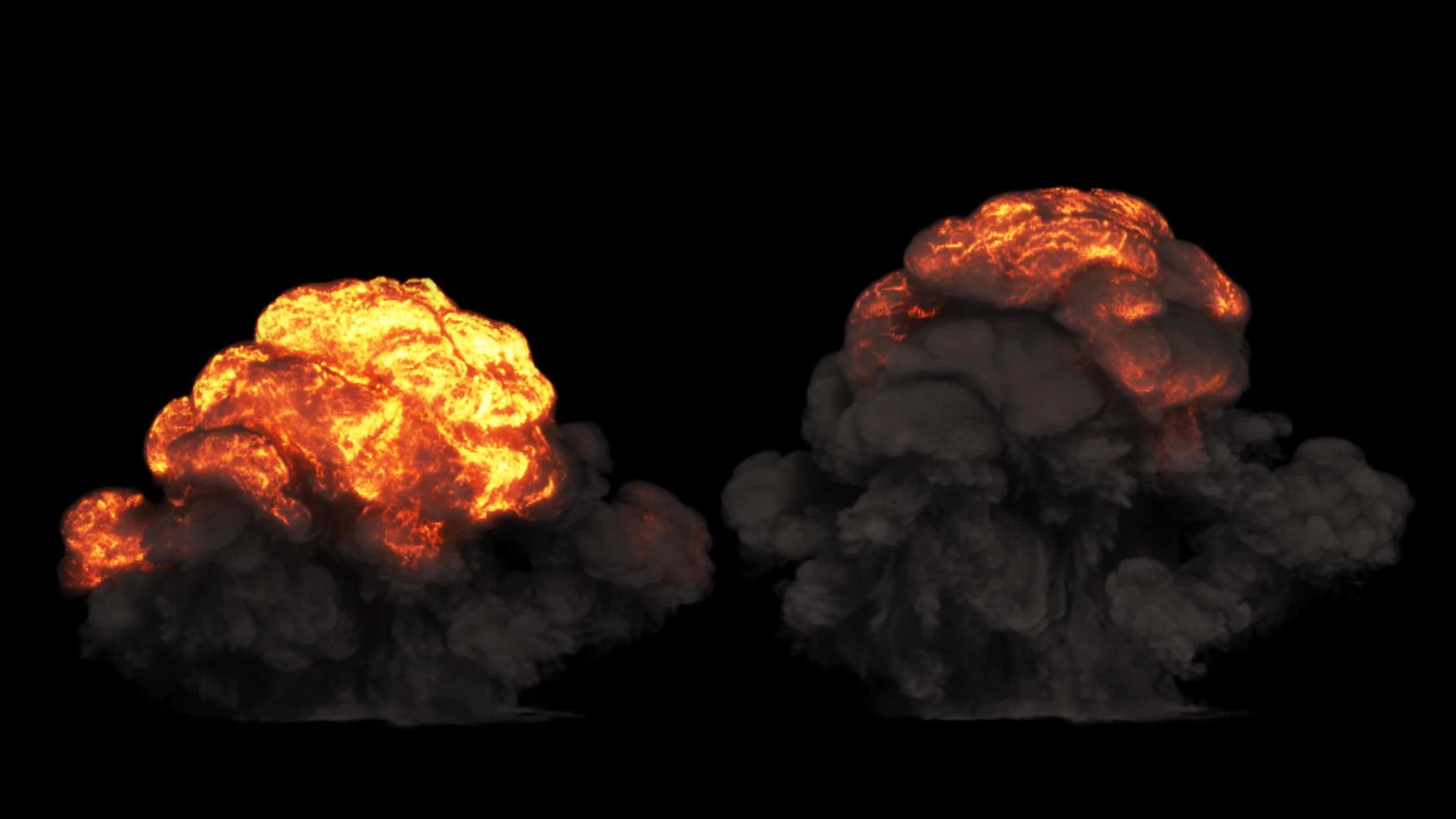 Bomb Explosion on Black Background photo