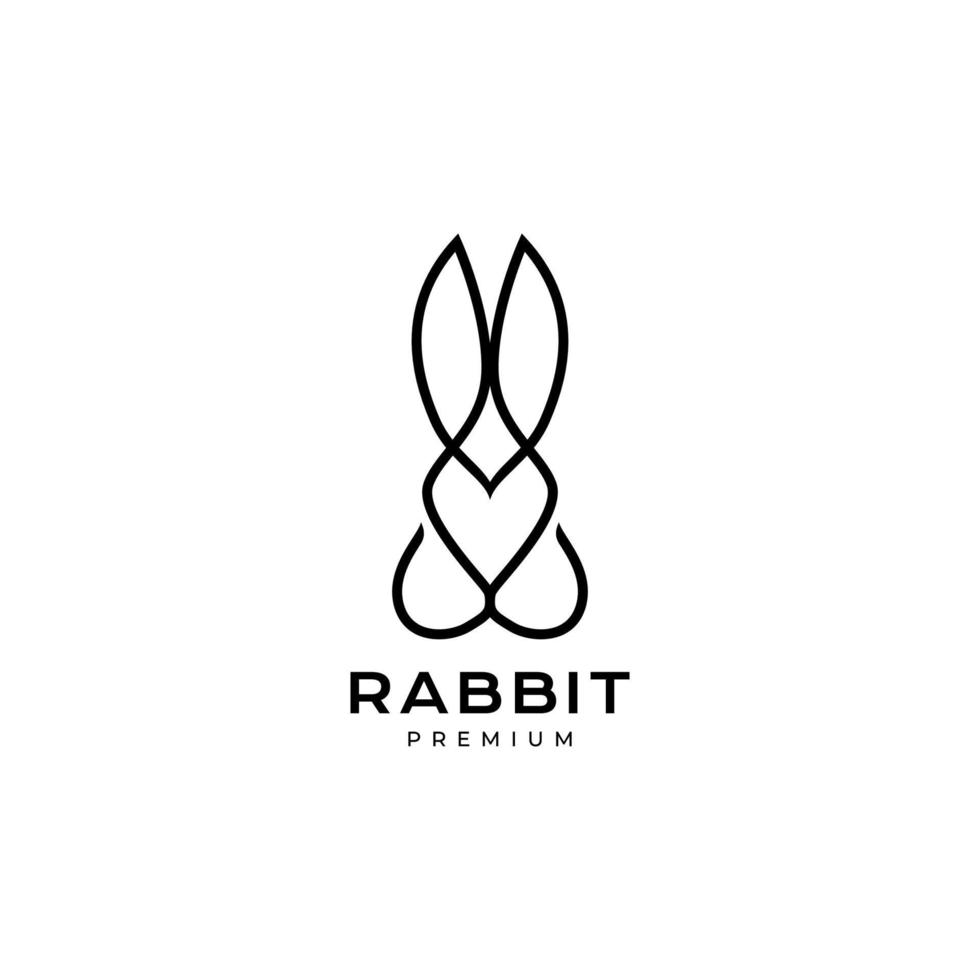 rabbit unique line modern minimalist logo design vector