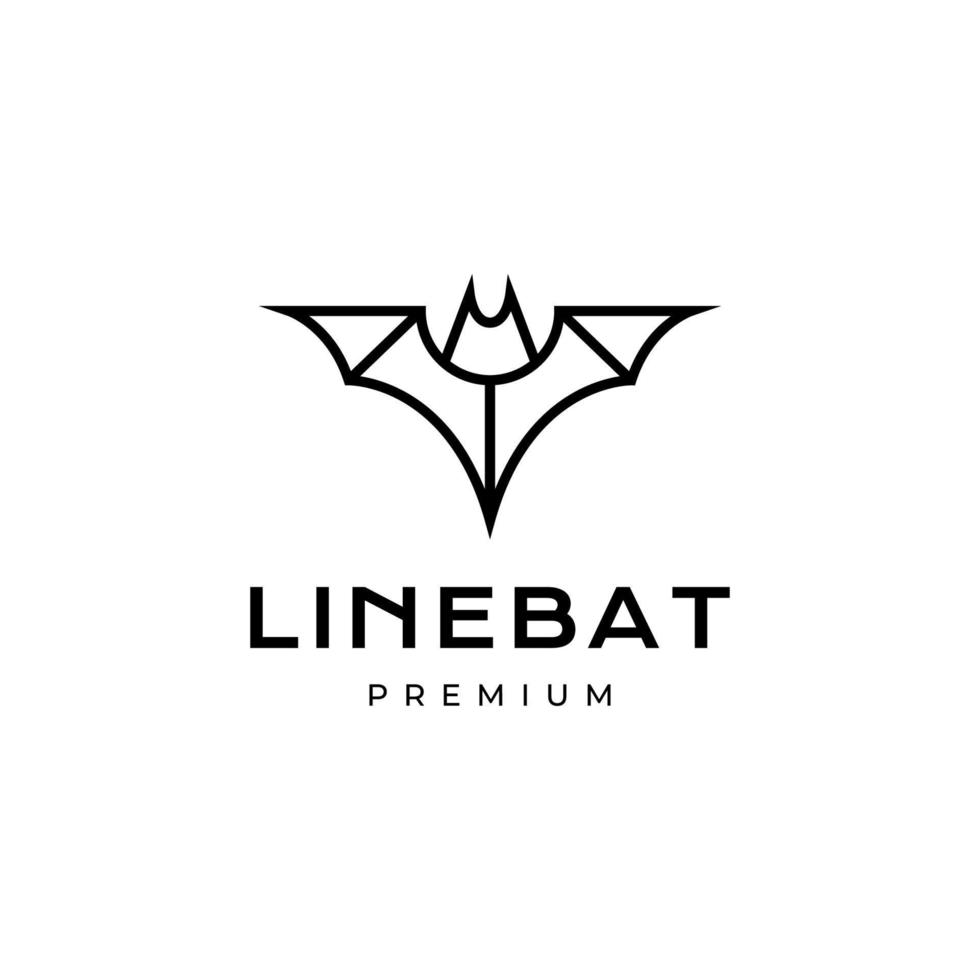 flying bat polygonal line modern minimalist logo design vector