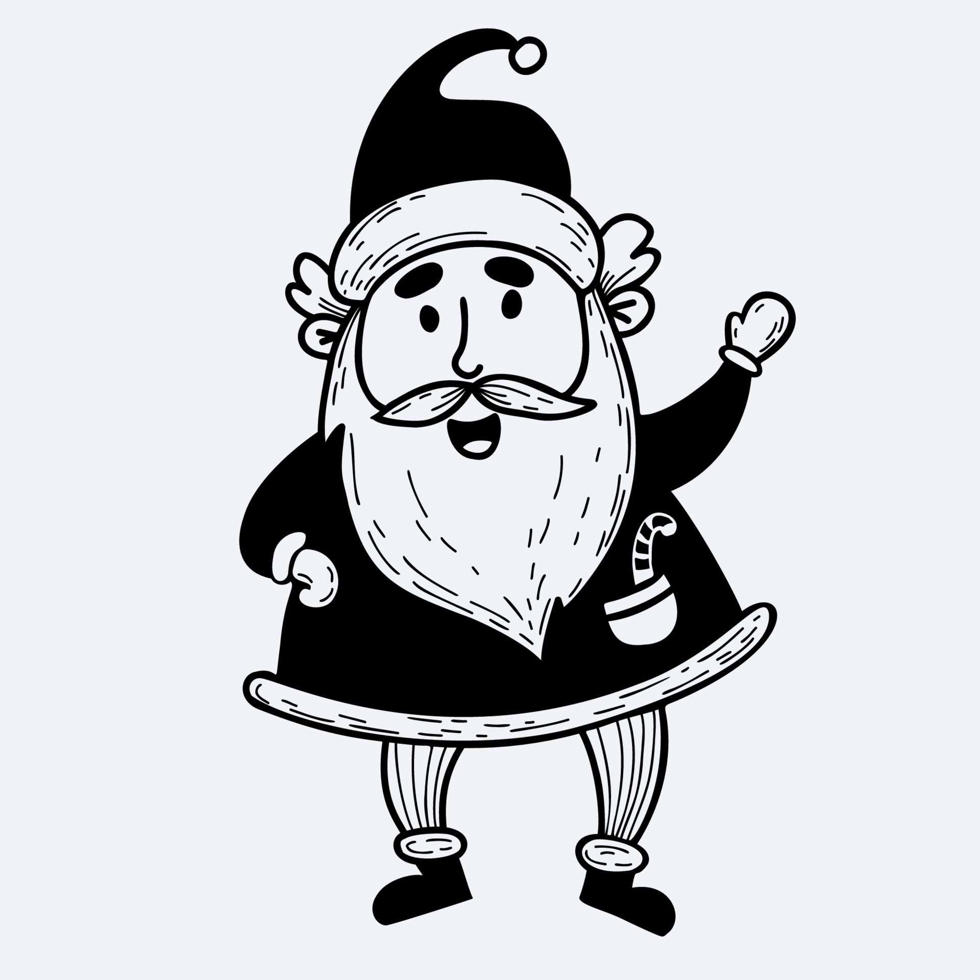 Cute Santa Claus. father christmas cartoon. Vector illustration. hand  drawing, doodle for Christmas and New Year decor, cards, congratulations  and print. 14563894 Vector Art at Vecteezy