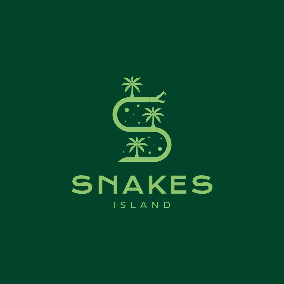 letter s for snake island modern logo design vector