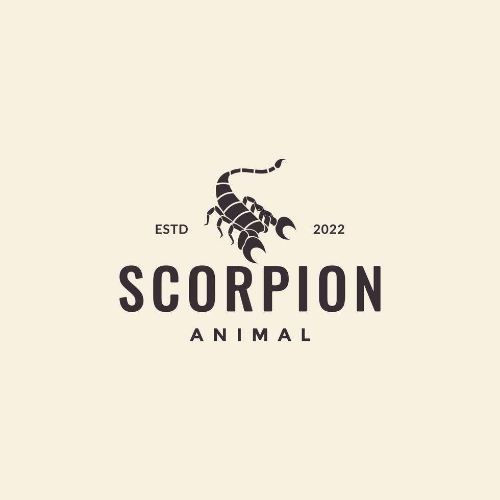 animal escorpión simple hipster vintage logo diseño vector