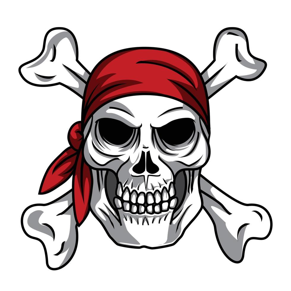 ilustración de símbolo de pirata de calavera vector