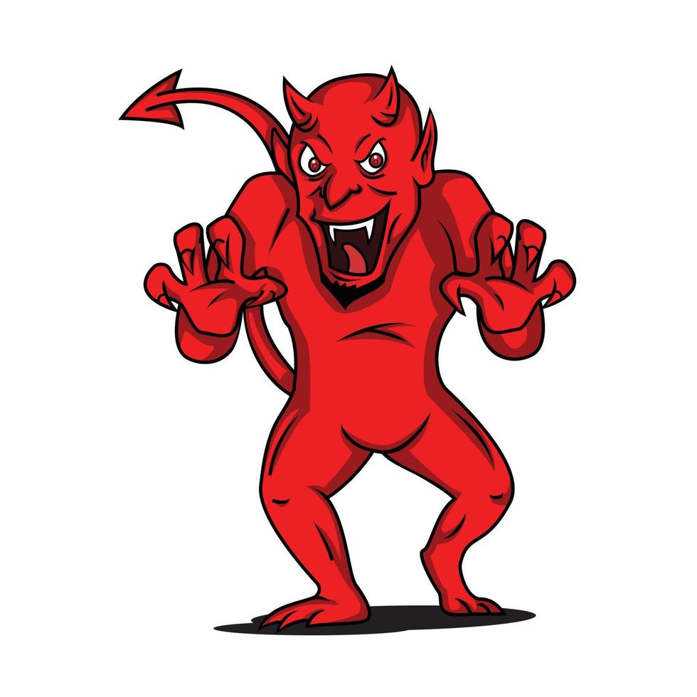 ilustración de miedo diablo rojo vector