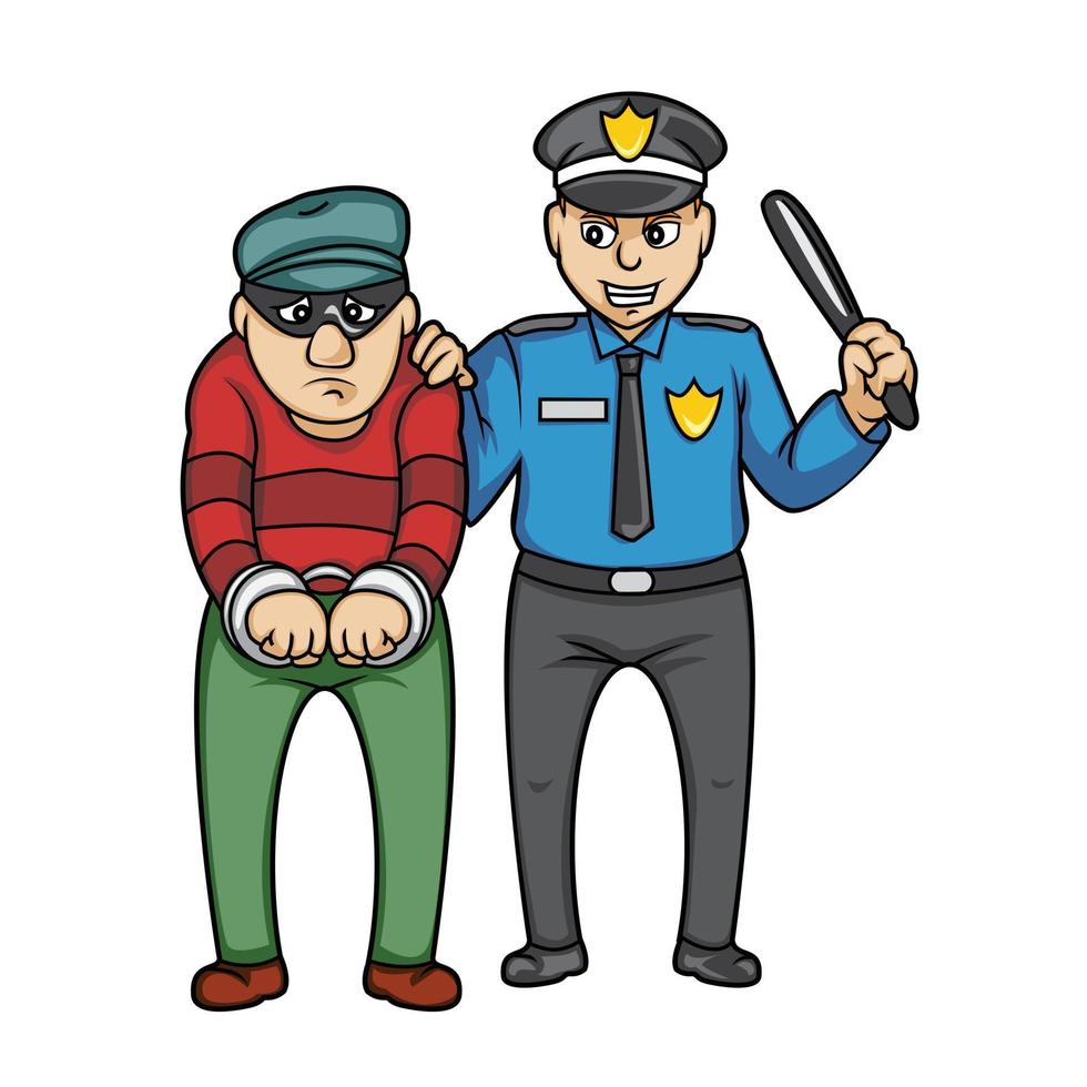 Police and Bandit Illustration vector