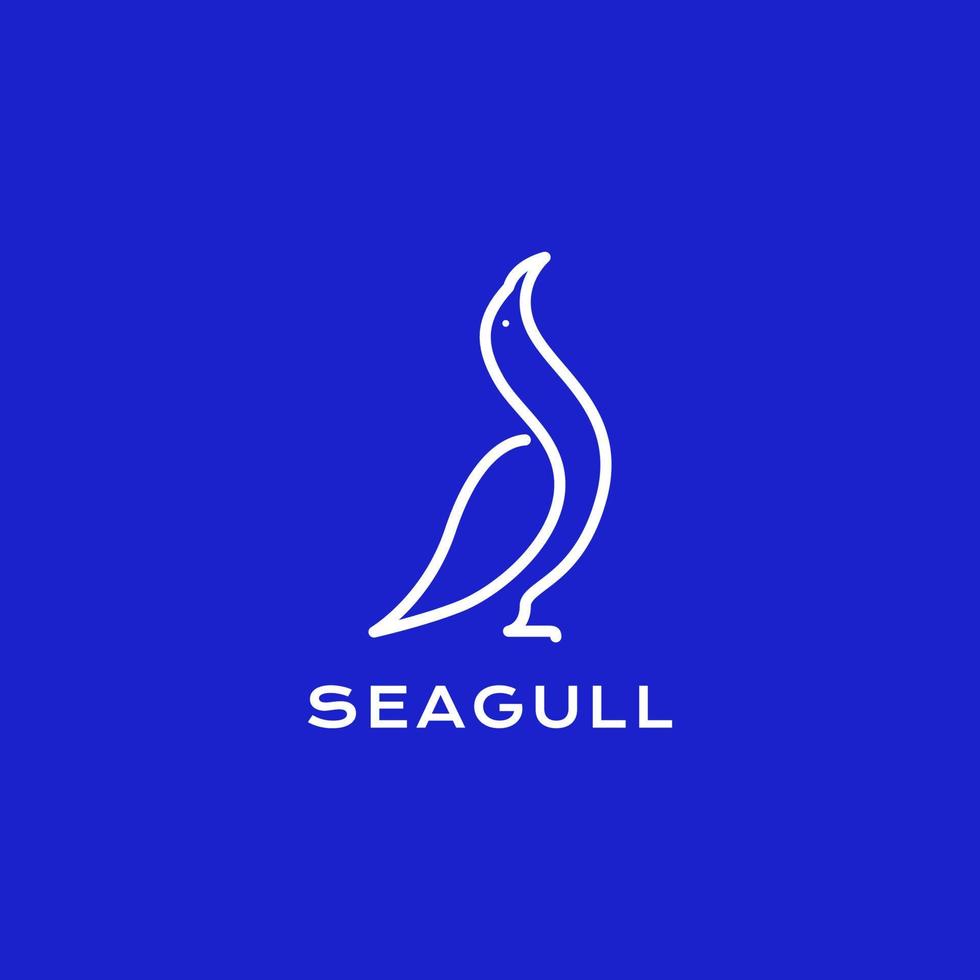 bird seagull minimalist modern line logo design vector