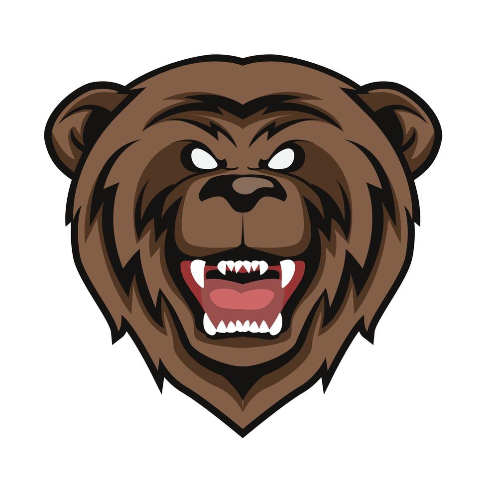 ilustración de oso enojado vector