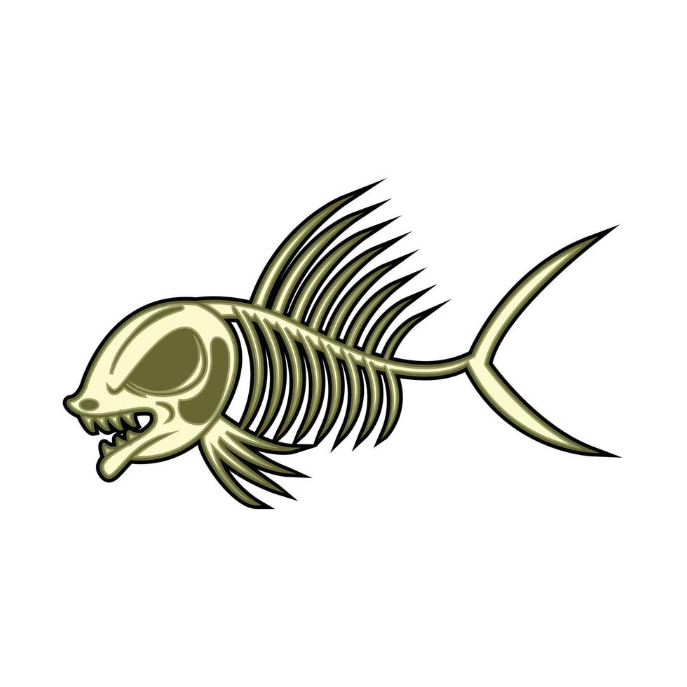 ilustración de esqueleto de pescado vector