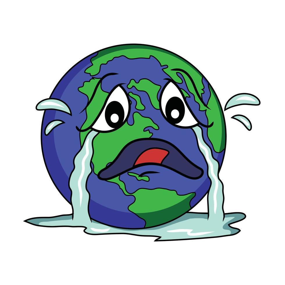 Globe Sad Illustration vector