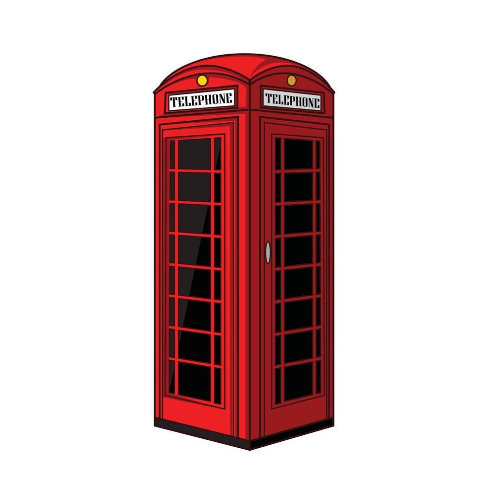 ilustración de cabina telefónica roja vector