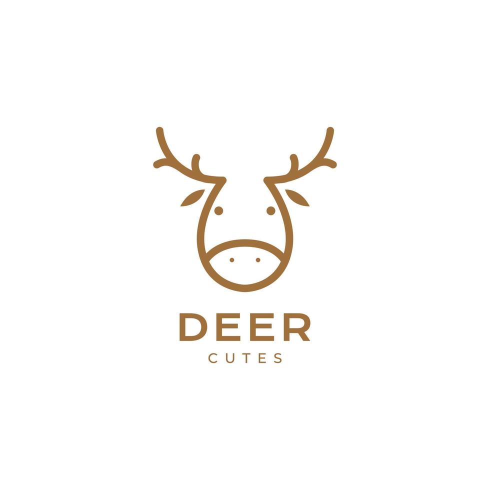 vector de diseño de logotipo único moderno minimalista de línea de cabeza de ciervo
