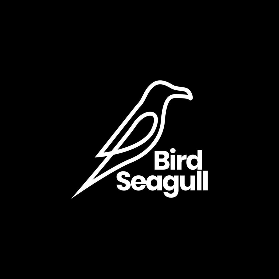 bird seagull continuous line modern minimal logo design vector