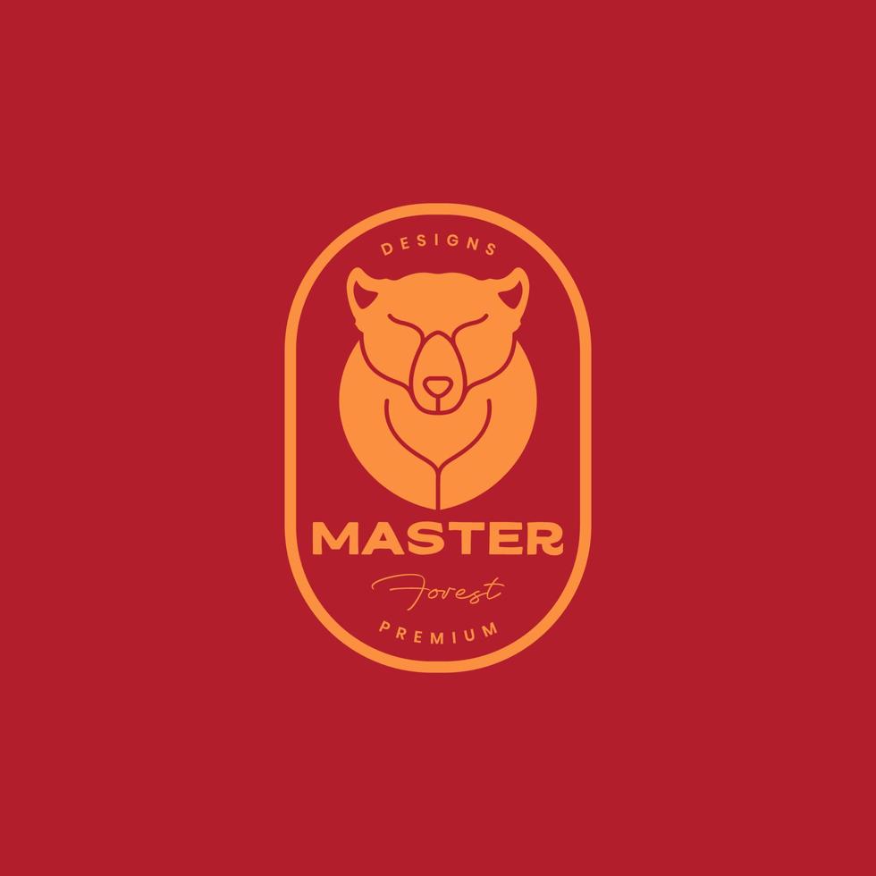 master fox teacher mascot badge logo design vector