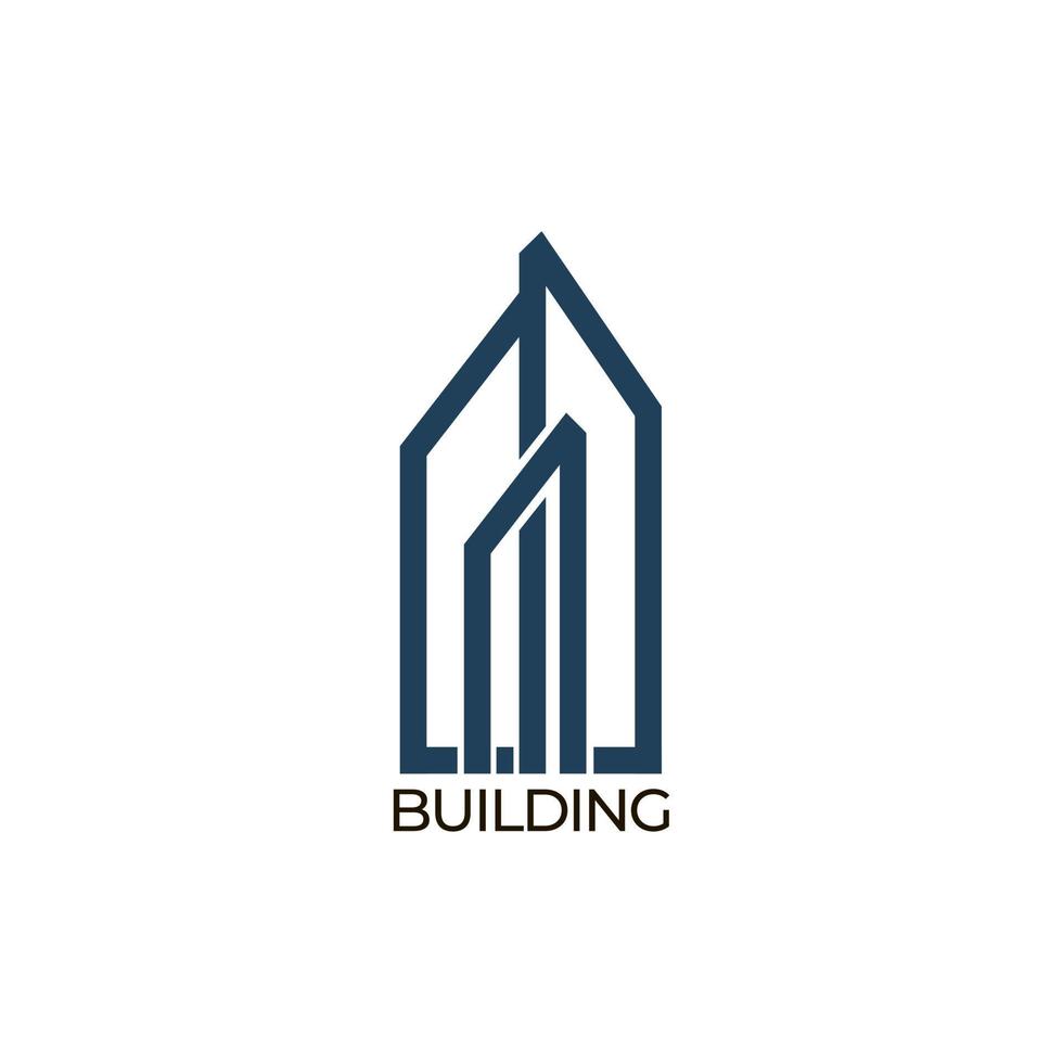 Architecture logo for building company in minmalistic style vector