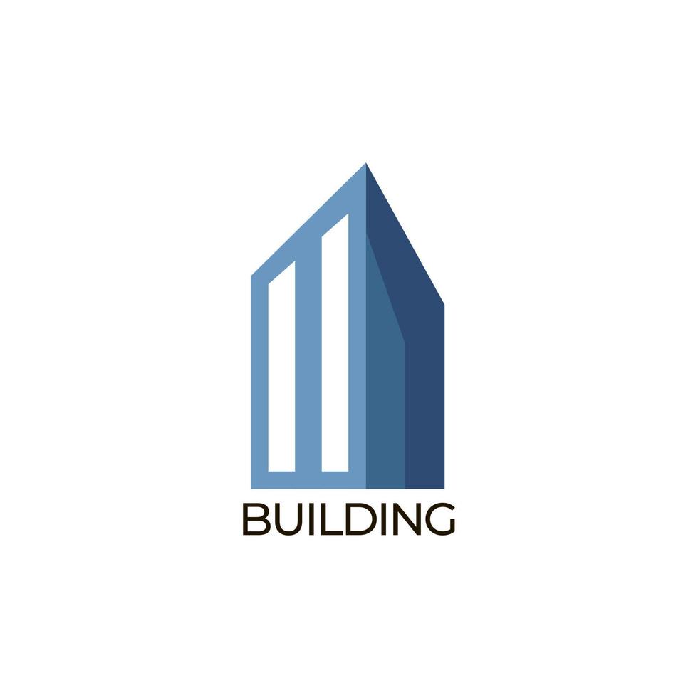 Architecture logo for building company with glass tower house vector