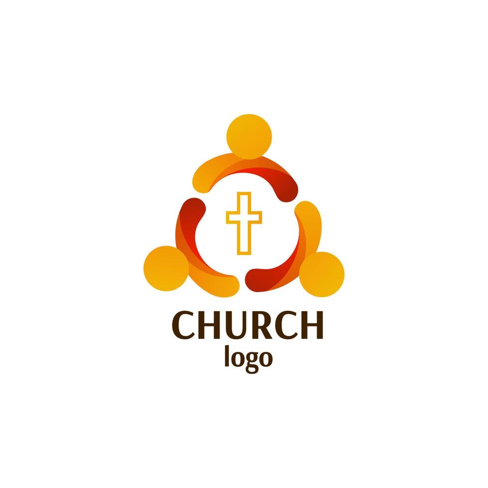 Religious logo with christian elements for branding, vector