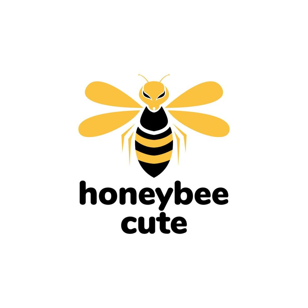 diseño de logotipo moderno y colorido de abeja de miel voladora vector