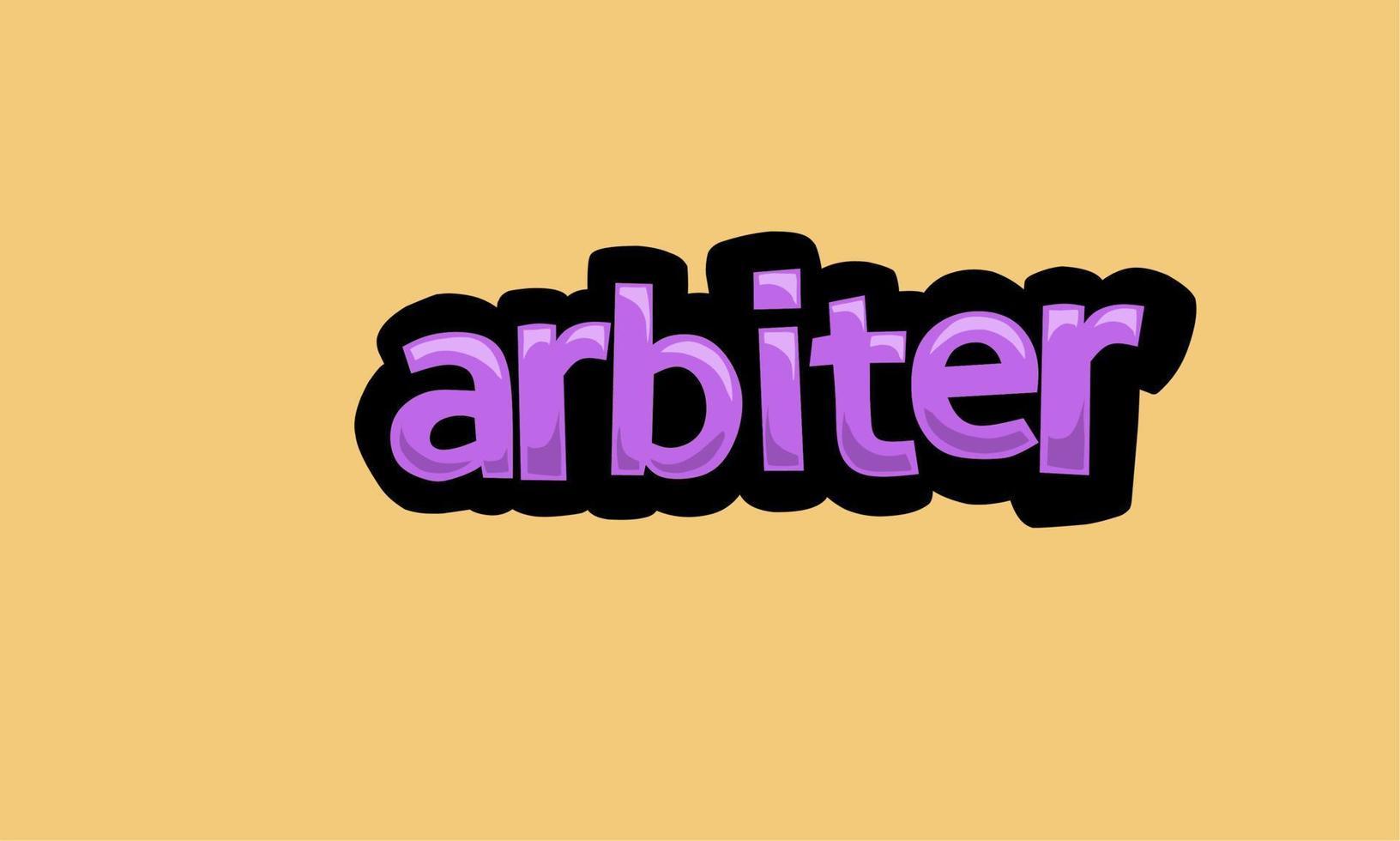 ARBITER writing vector design on a yellow background