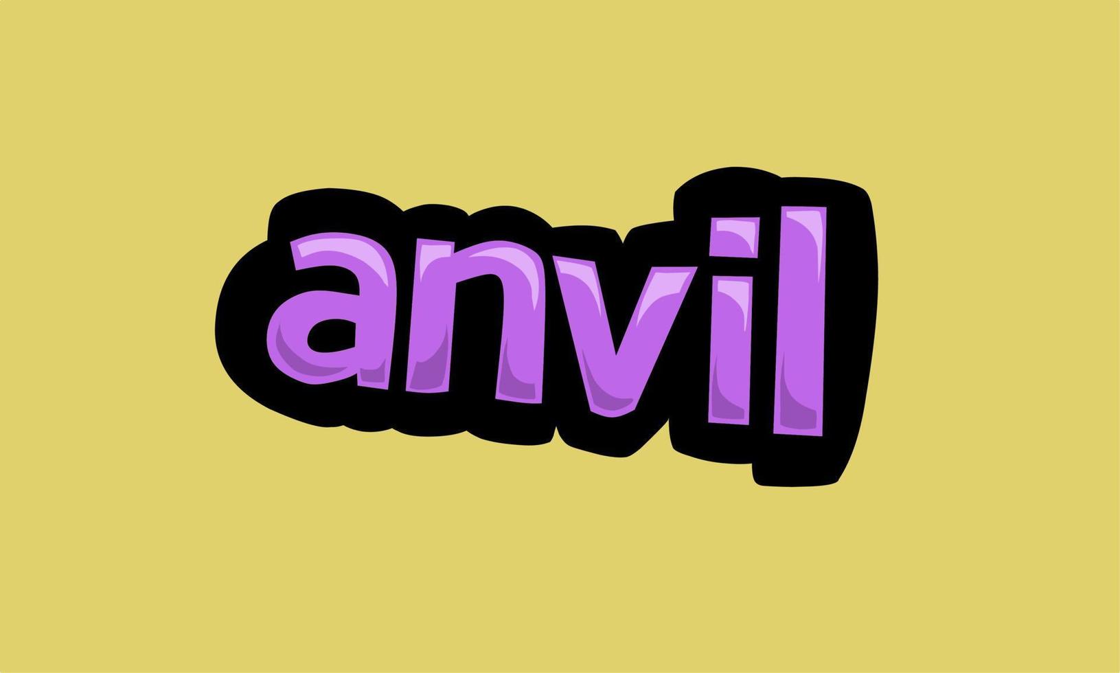 ANVIL writing vector design on a yellow background