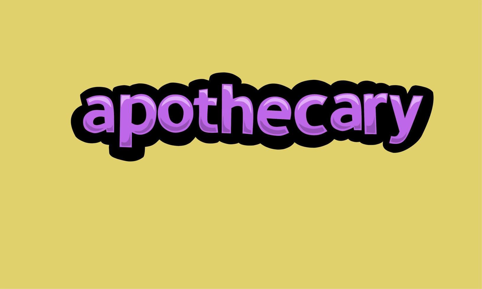 APOSTHECARY writing vector design on a yellow background