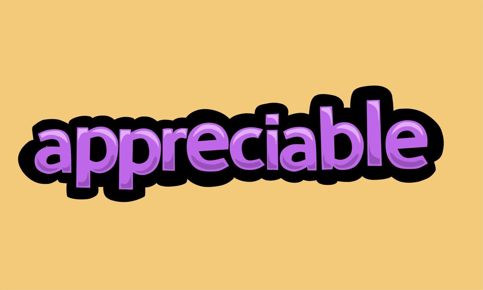 APPRECIABLE writing vector design on a yellow background