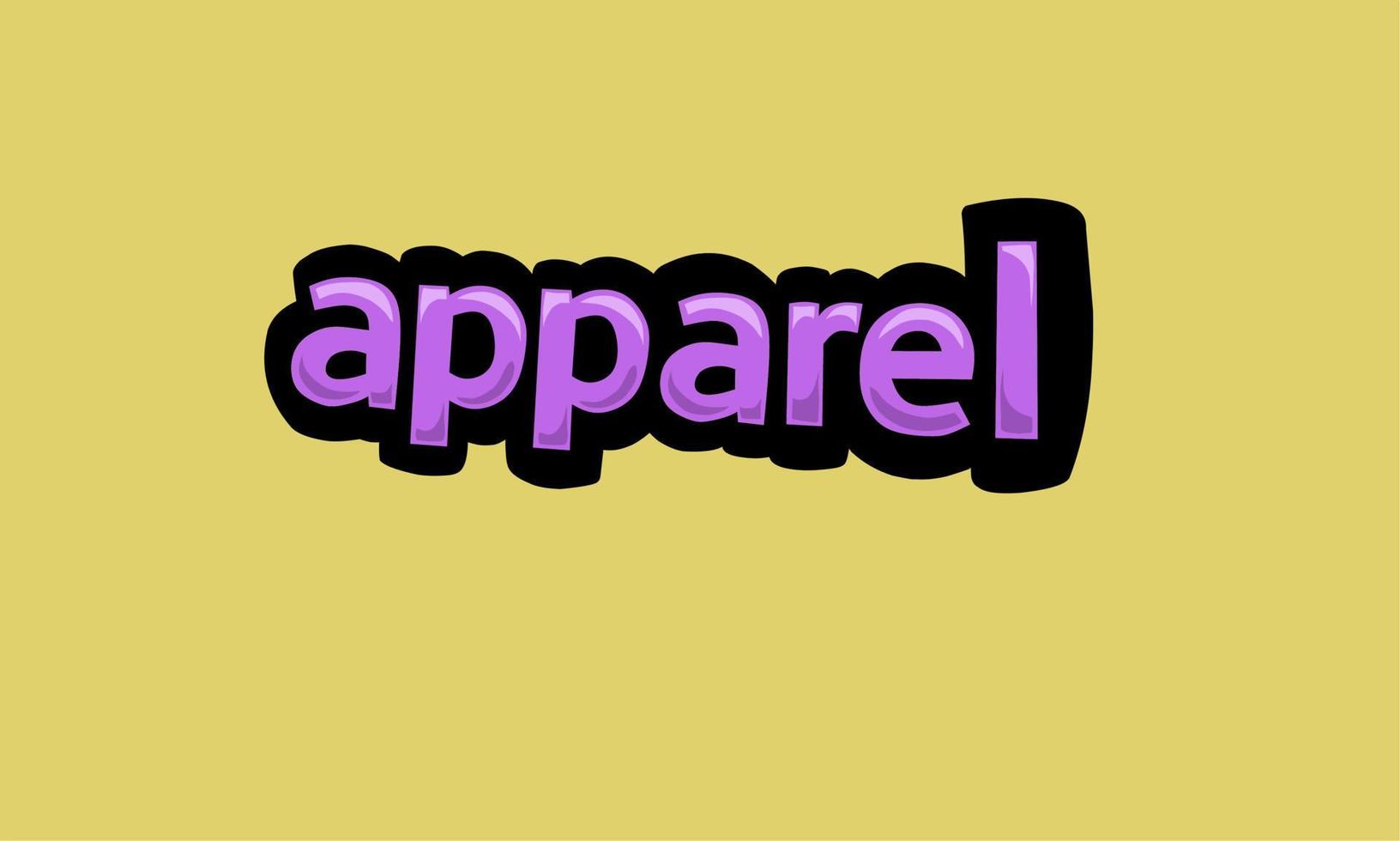 APPAREL writing vector design on a yellow background