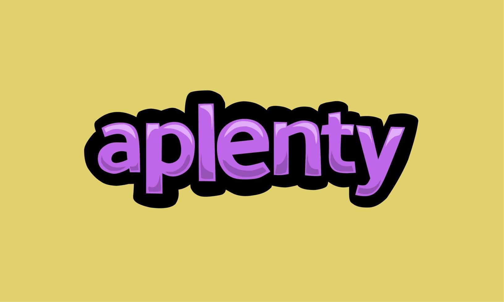 APLENTY writing vector design on a yellow background