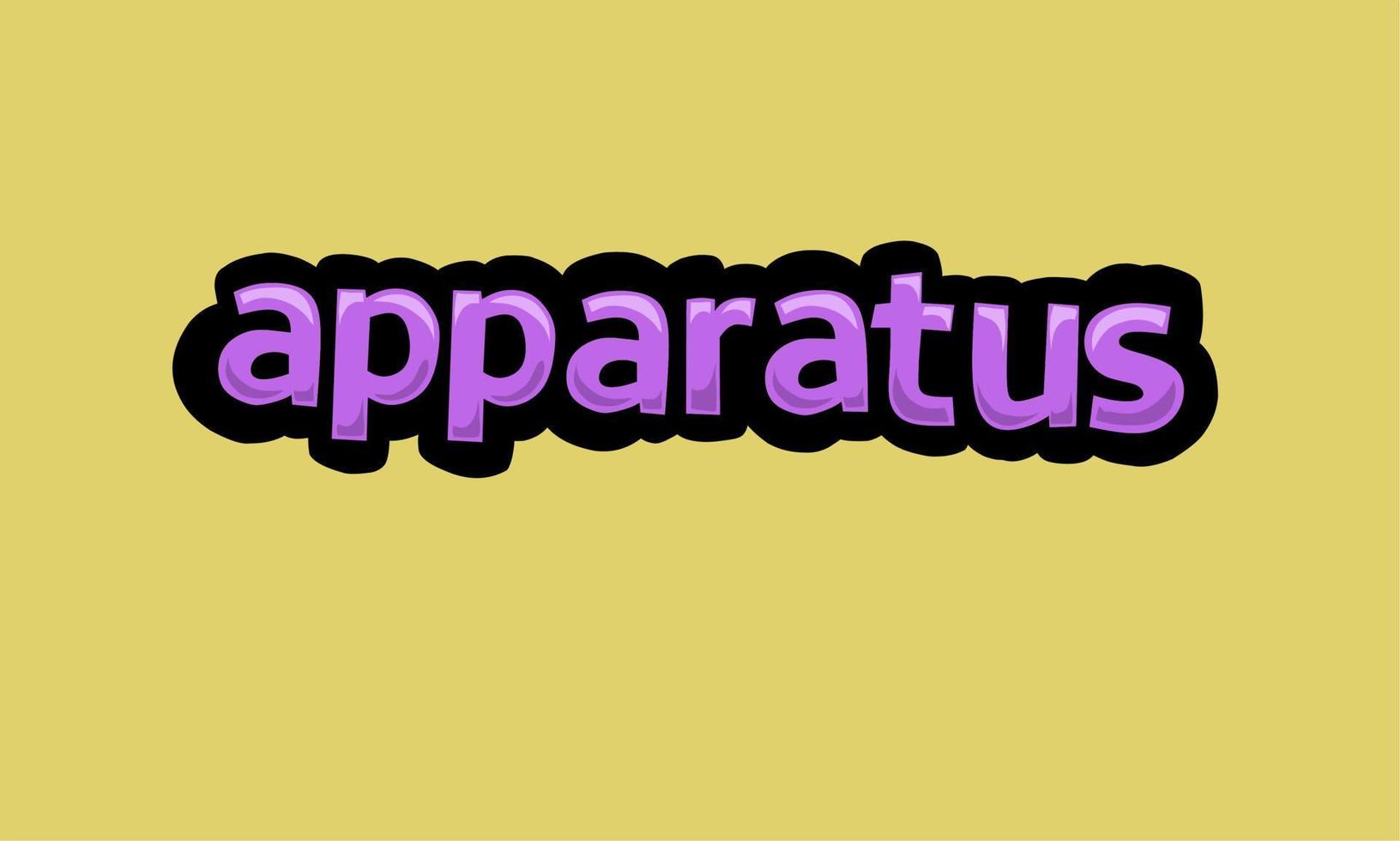 APPARATUS writing vector design on a yellow background