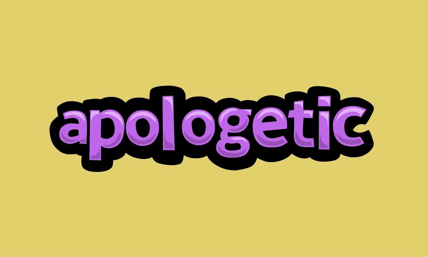 diseño vectorial de escritura apologética en un fondo amarillo vector