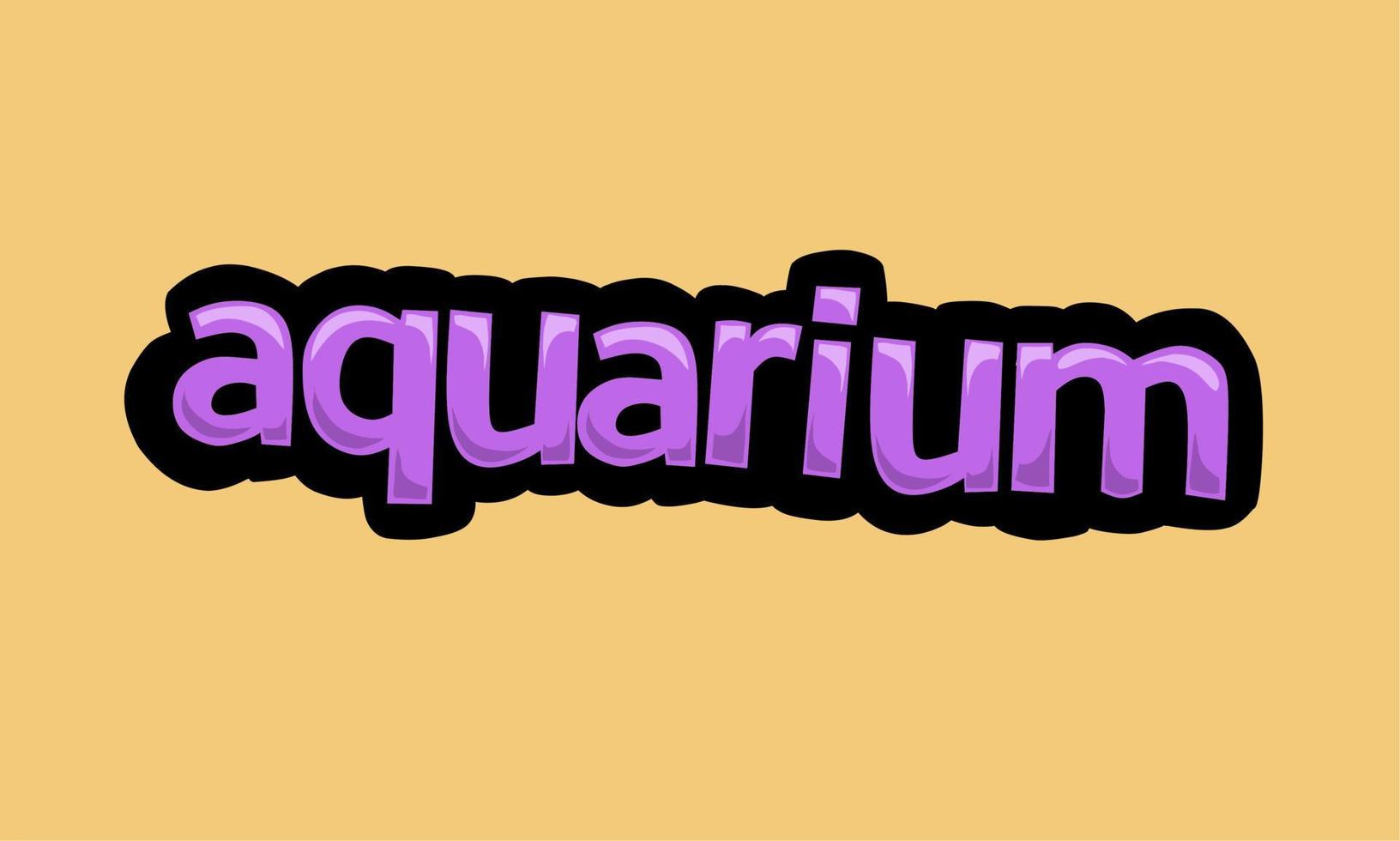 AQUARIUM writing vector design on a yellow background