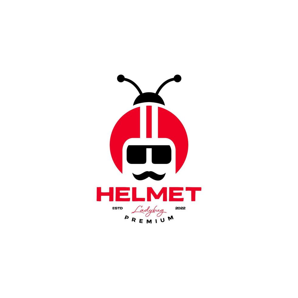 unique helmet with ladybug logo design vector