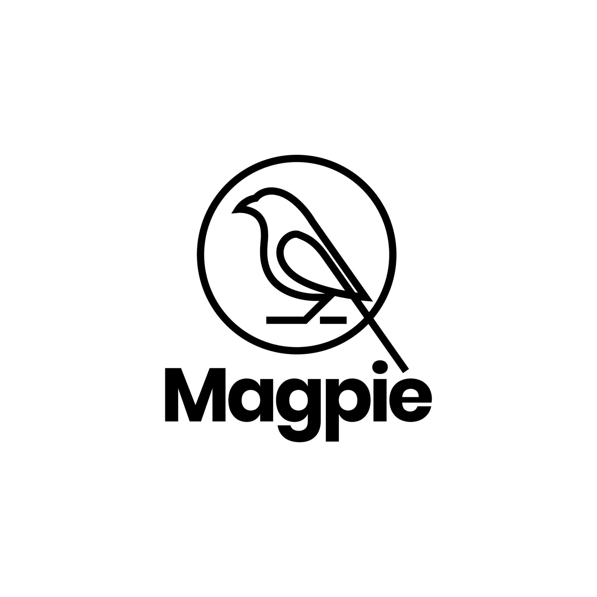magpie bird line modern minimalist geometric logo design vector ...