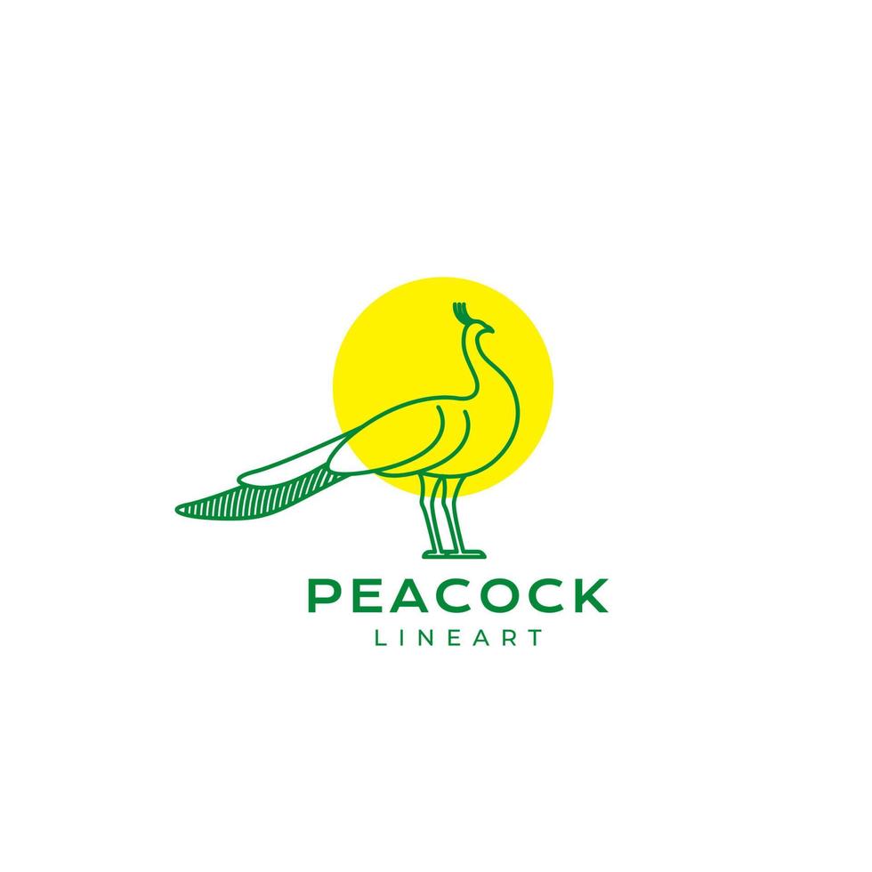 bird peacock beautiful line minimalist abstract logo design vector