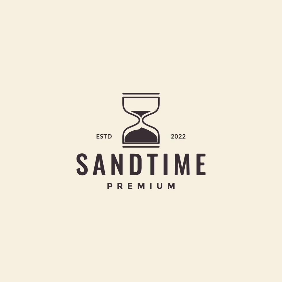 sand time minimal hipster logo design vector