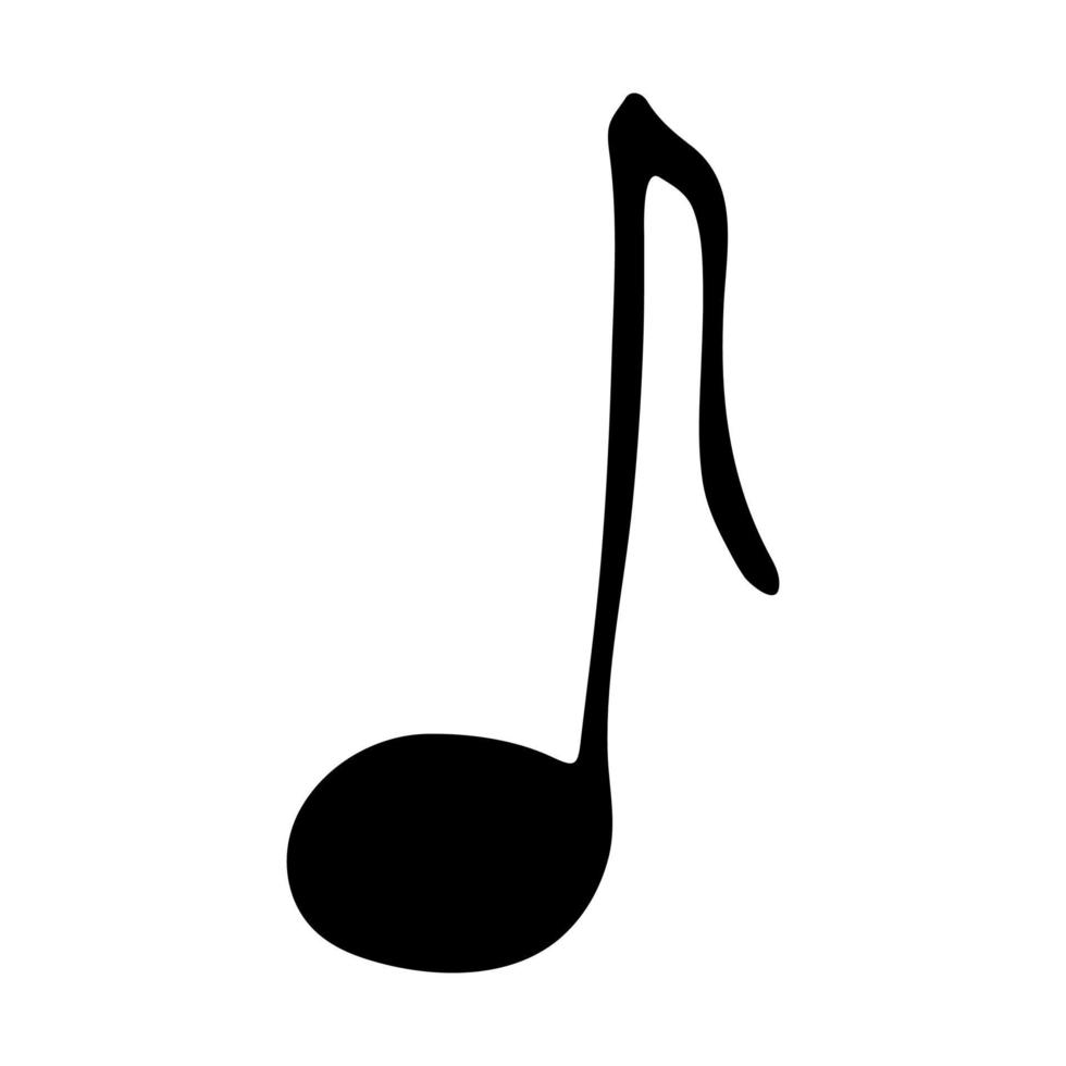 Music note doodle. Hand drawn musical symbol. Single element for print, web, design, decor, logo vector