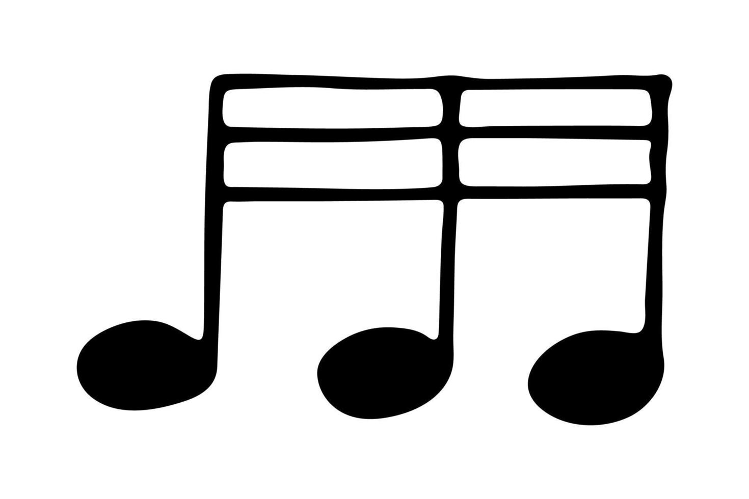 garabato de nota musical. símbolo musical dibujado a mano. elemento único para impresión, web, diseño, decoración, logotipo vector