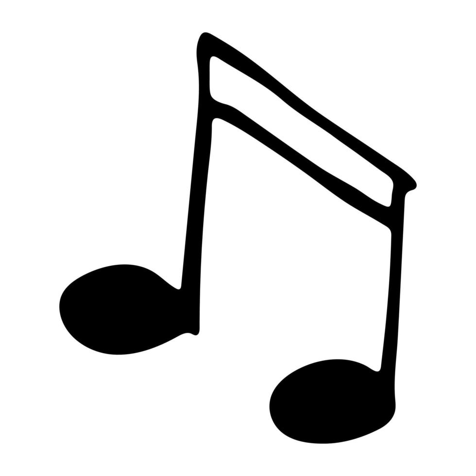 Music note doodle. Hand drawn musical symbol. Single element for print, web, design, decor, logo vector