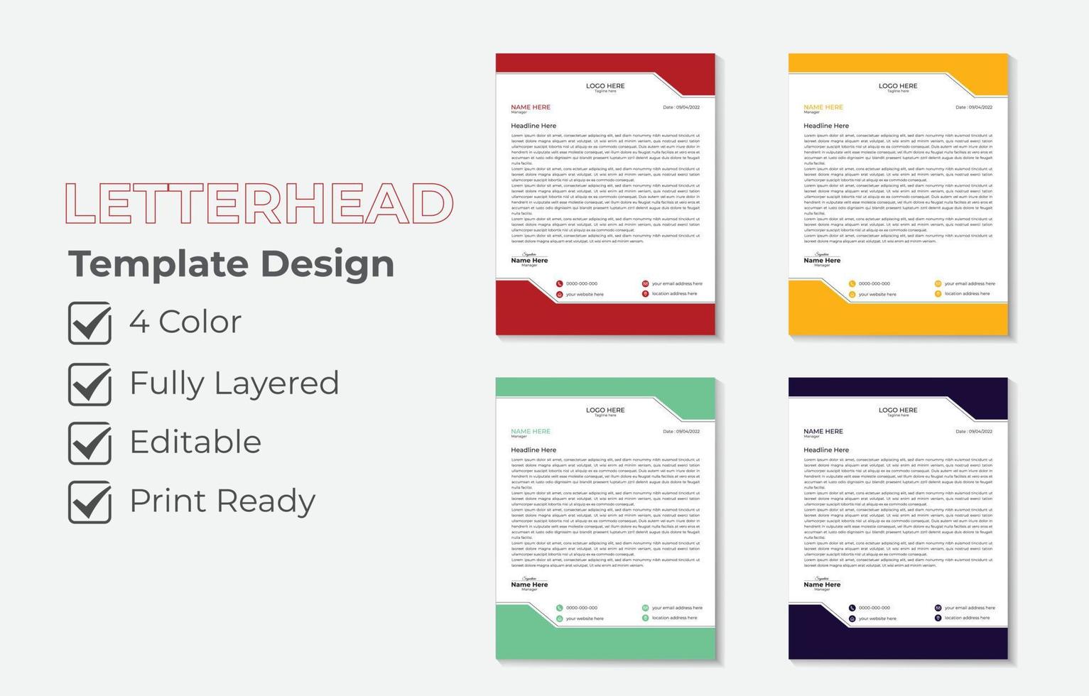 Letterhead template design vector