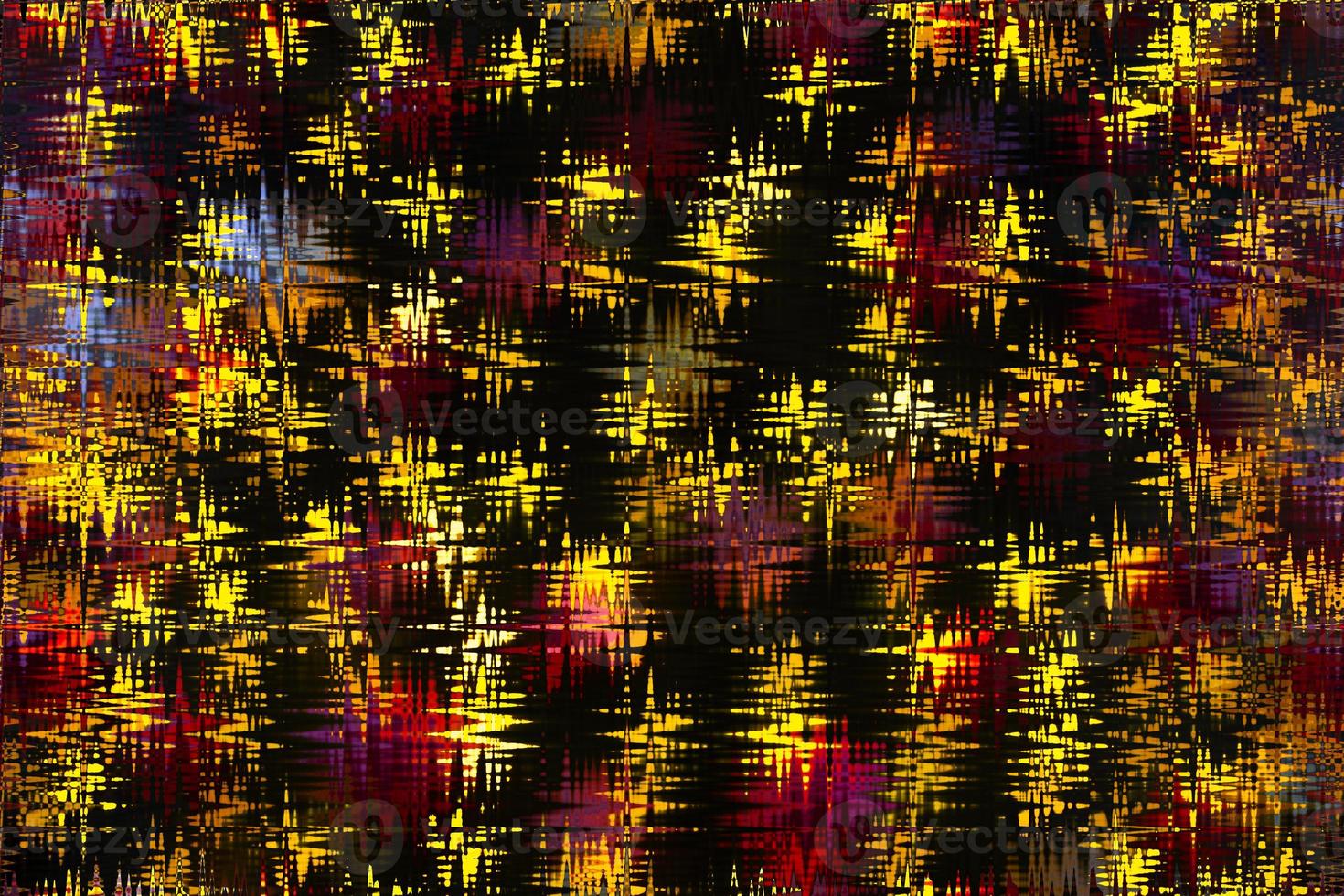 Yellow, red zigzags on black background. Abstract backdrop photo