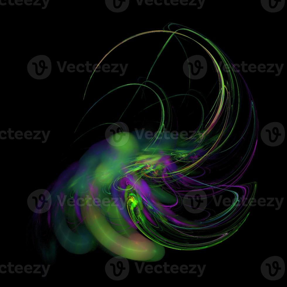 green abstract element on black background, digital graphic, background, modern design photo